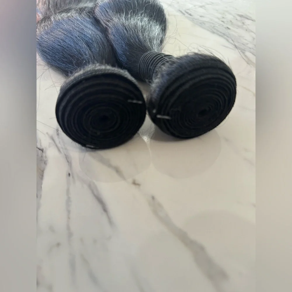 20” Black Human Hair Blend Weft Extensions – Soft Straight Bundles
